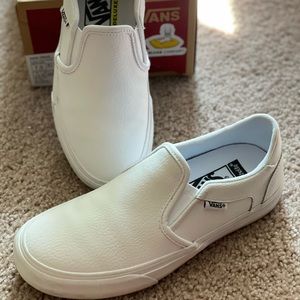 Womens Asher Deluxe Leather slip on Vans